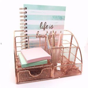 Rose Gold Desk Caddy/Make Up Organizer